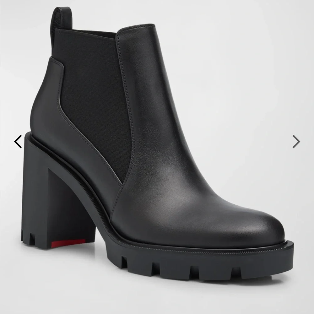Christian Louboutin women’s 70mm Marchacroche Leather Chelsea Booties 38 boots - Picture 3 of 16